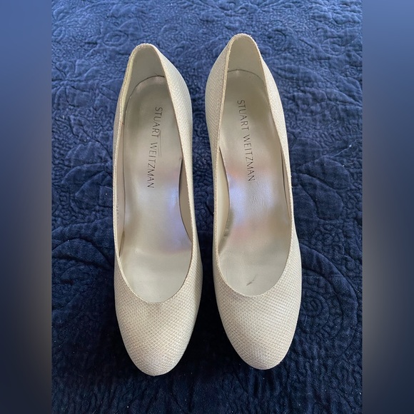 Stuart Weitzman white sparkle heels platform wedding - Picture 2 of 5